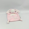 Doudou plat ours lapin rose blanc nuage étoiles MAX ET SAX