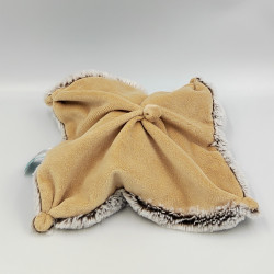 Doudou plat chien beige marron blanc Flocons BABY NAT