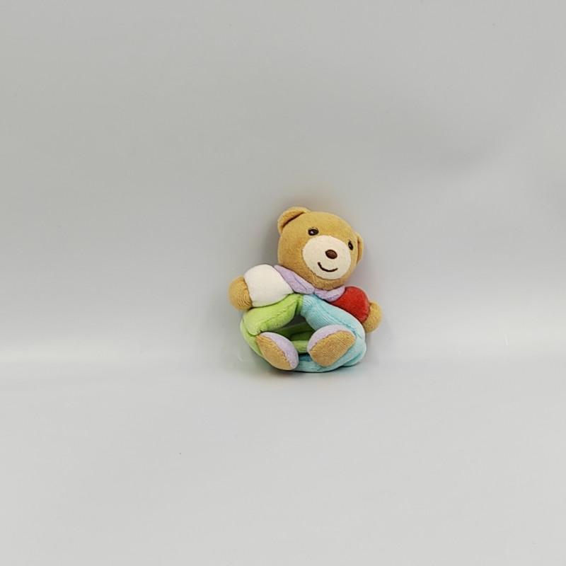 Doudou bracelet hochet ours vert bleu rouge mauve KALOO