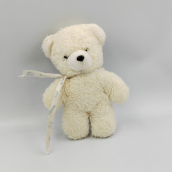 Ancienne peluche ours blanc ruban NOUNOURS 