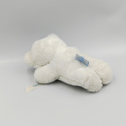 Doudou peluche ours blanc noeud blanc NOUNOURS