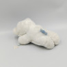 Doudou peluche ours blanc noeud blanc NOUNOURS