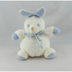 Doudou lapin blanc bleu TARTINE ET CHOCOLAT 