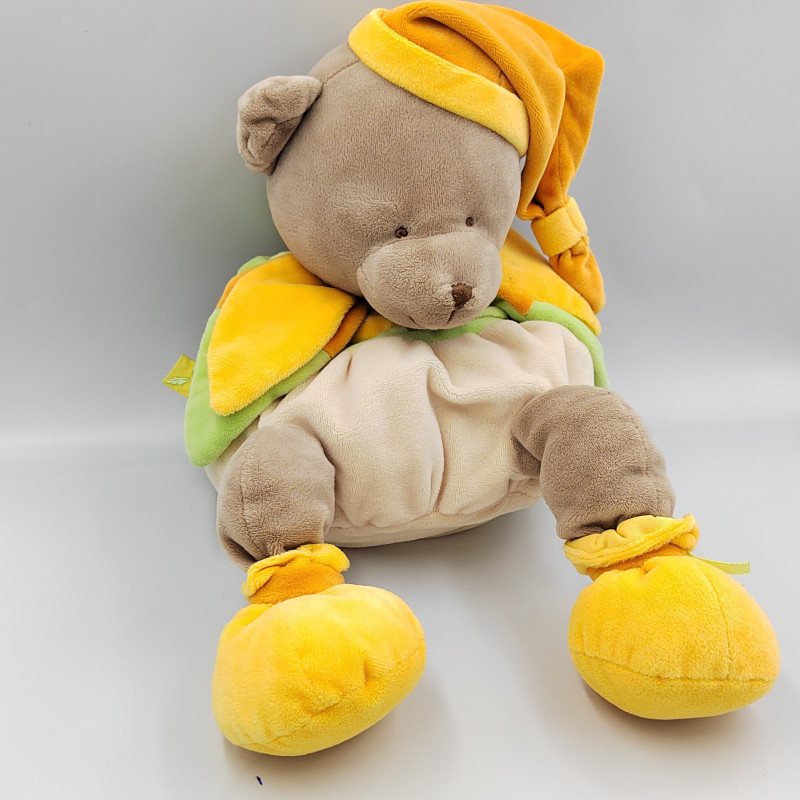 Doudou et compagnie range pyjama ours jaune orange vert beige Melis