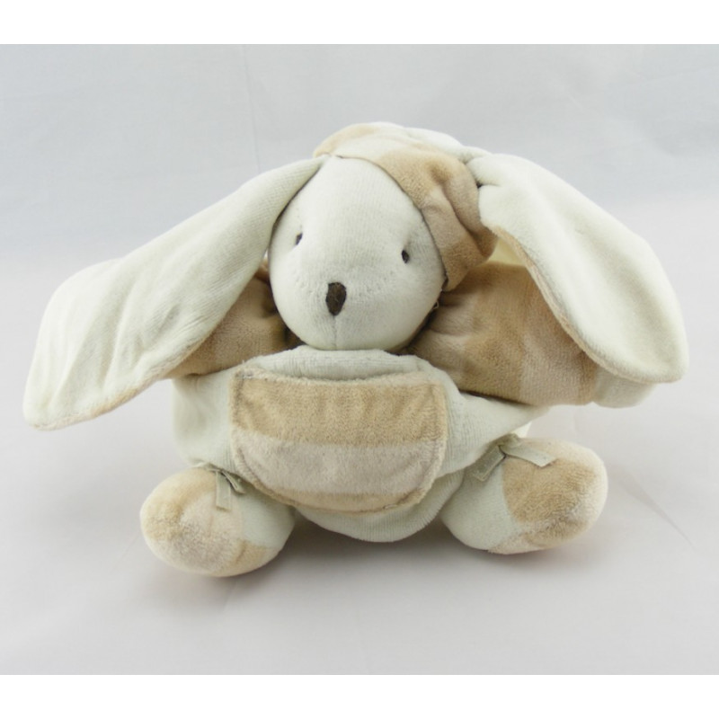 Doudou lapin boule blanc rose CMP