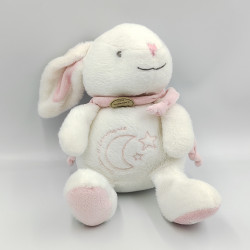 Doudou et compagnie lapin blanc rose lune étoiles