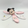 Doudou plat pétales Minnie blanc rose mouton DISNEY BABY