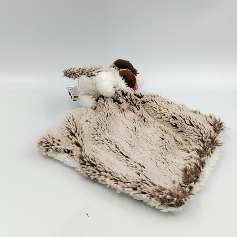 Doudou plat chien saint Bernard beige marron blanc tout doux DANI