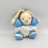 Doudou lapin boule bleu fleurs oiseau KALOO