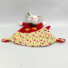 Doudou plat souris blanche rouge fruits NICOTOY