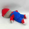 Doudou peluche Tchoupi salopette bleu rouge casquette JEMINI