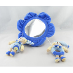 Suspension fleur miroir avec doudou ours Léo DOUDOU ET COMPAGNIE