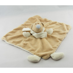 Doudou plat ours beige écharpe rose JOLLYBABY