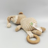 Doudou musical ours beige blanc rayé EVEREARTH