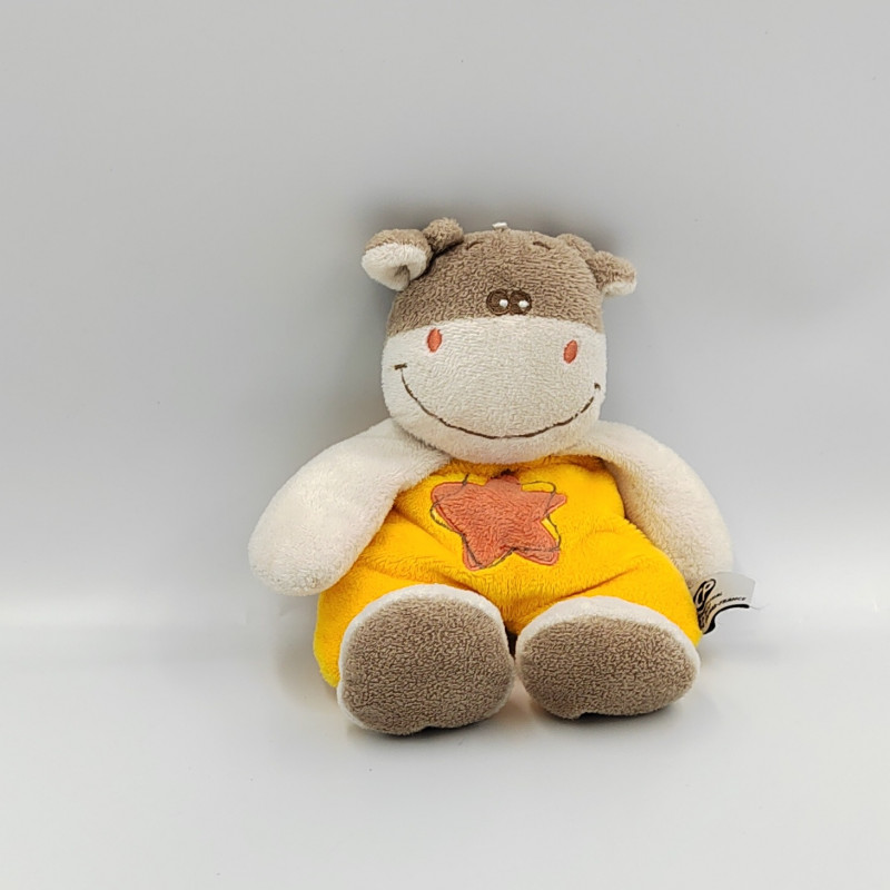 Doudou vache marron jaune blanc étoile CP INTERNATIONAL