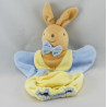 Doudou plat triangle lapin bleu jaune mon premier NOUNOURS