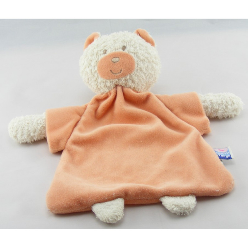 Doudou plat éléphant orange SUCRE D'ORGE