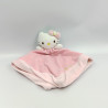 Doudou plat chat Hello Kitty rose vert SANRIO LICENSE