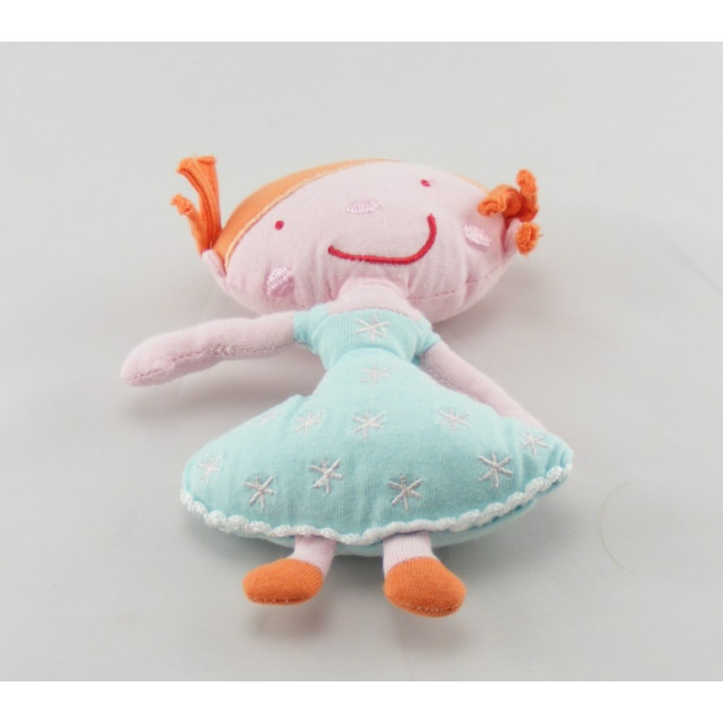 Doudou plat éponge souris bleu AUCHAN