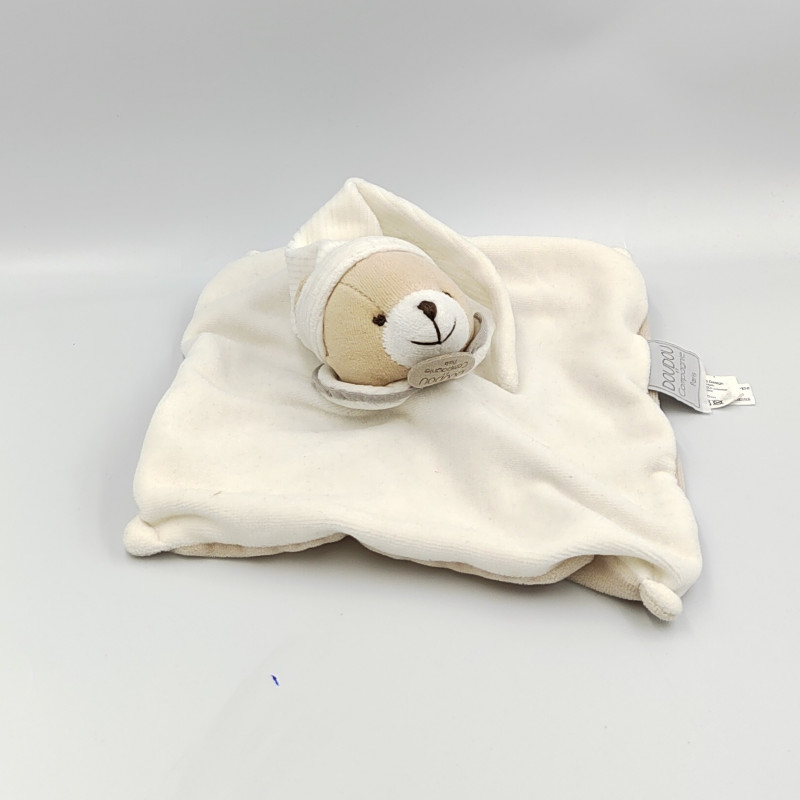 Doudou et compagnie plat ours blanc beige gris