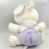 Peluche Puffalump lapin blanc rose mauve Je t'aime