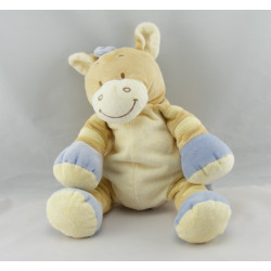 Doudou ane cheval zébre beige bleu BENGY