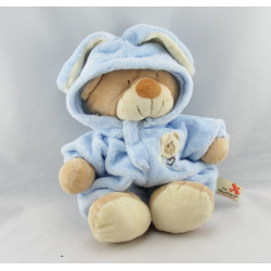 Grand Doudou ours déguisé en lapin bleu NICOTOY