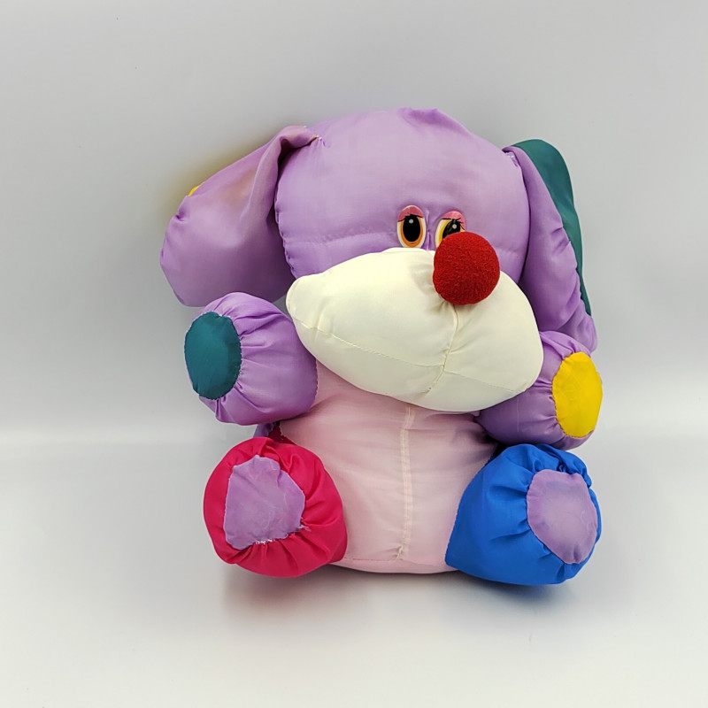 Peluche Puffalump chien mauve violet rose jaune bleu vert rouge