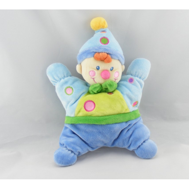 Doudou semi plat clown bleu NICOTOY