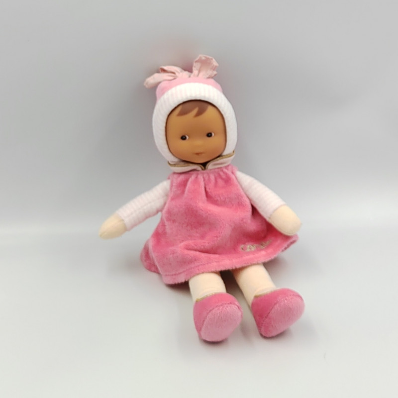 Doudou poupée rose rayé doré Miss COROLLE