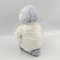 Ancien doudou peluche pingouin bleu blanc TARTINE ET CHOCOLAT