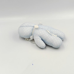 Ancien Doudou poupée chiffon bleu pois bavoir COROLLE