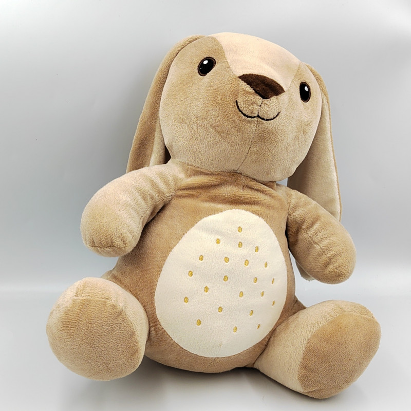 Grand Doudou peluche lapin beige marron blanc pois PEPCO