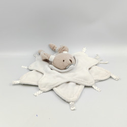Doudou et compagnie plat étoile lapin blanc gris Céleste