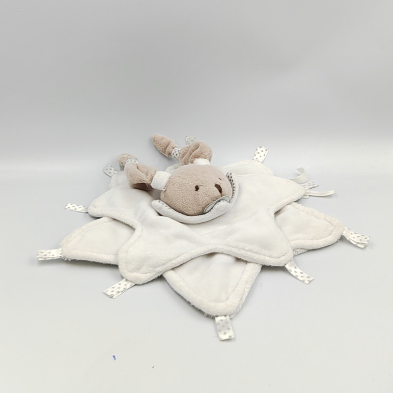 Doudou et compagnie plat étoile lapin blanc gris Céleste