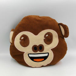 Peluche coussin tête de singe EMOJI