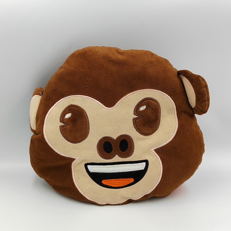 Peluche coussin tête de singe EMOJI
