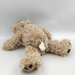 Doudou peluche ours beige écharpe rouge ENESCO