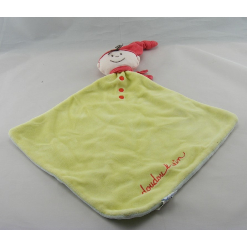 Doudou lutin garçon vert rouge Les Comptines JACADI