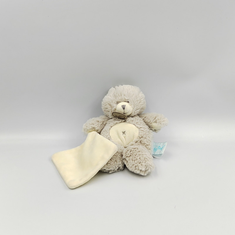 DOUDOU OURS GRIS MOUCHOIR BLANC BABY NAT