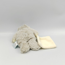 DOUDOU OURS GRIS MOUCHOIR BLANC BABY NAT