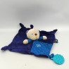 Doudou plat ours bleu bleu marine TUC TUC