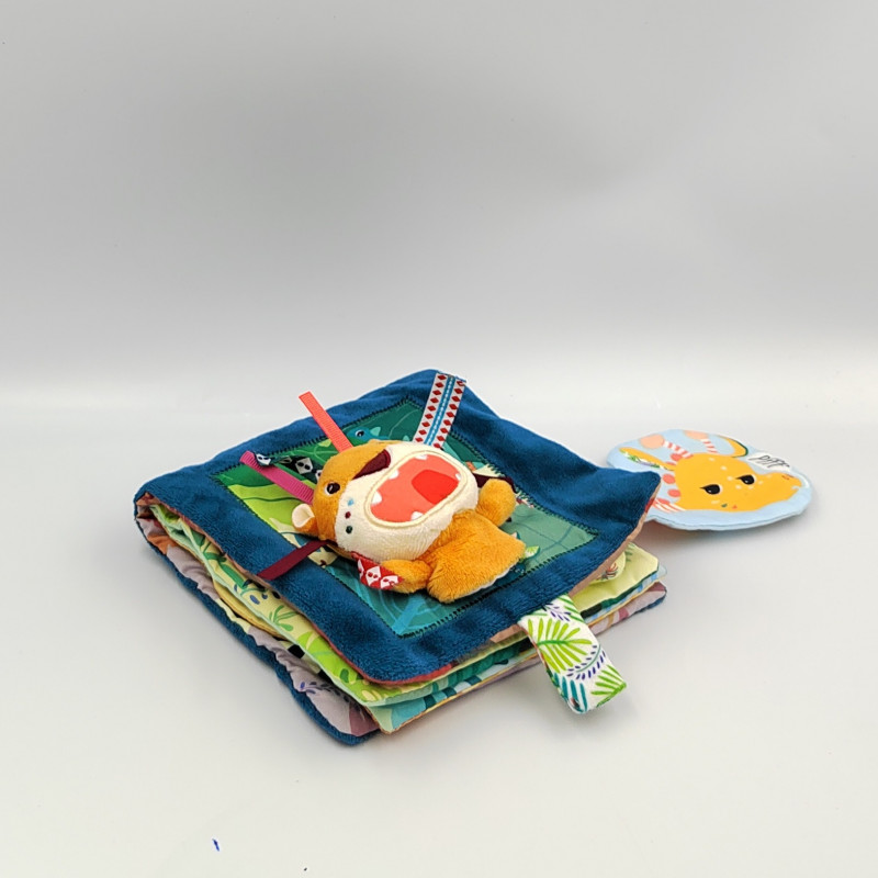 Doudou livre d'éveil lion raton rhinocérose LILLIPUTIENS