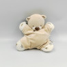 Doudou semi plat ours beige blanc BOUTCHOU BOUT'CHOU