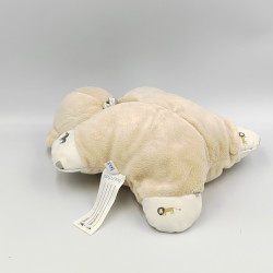 Doudou semi plat ours beige blanc BOUTCHOU BOUT'CHOU