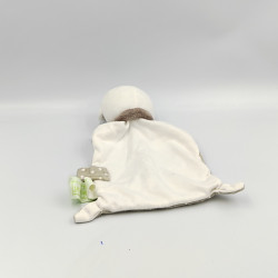 Doudou plat souris blanc beige Au clair de la lune PREMAMAN