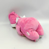 Doudou bébé poupée Baby Pouce rose col fleurs COROLLE