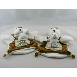 Doudou et compagnie marionnette ours marron avec bébé