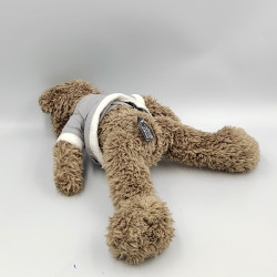 Doudou peluche ours marron robe grise ATMOSPHERA