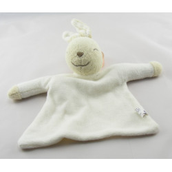 Doudou plat éponge lapin blanc AUCHAN